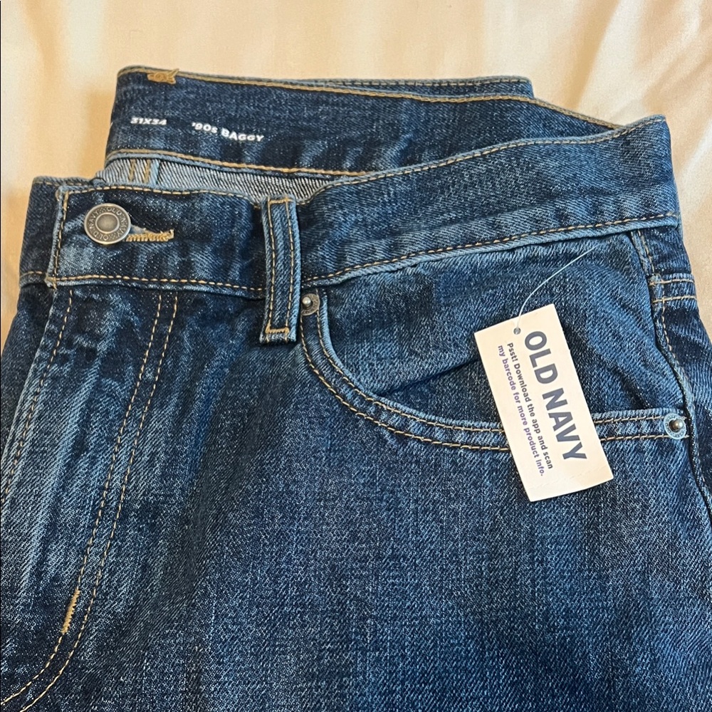 Old Navy Men's Dark Blue Relaxed Jeans